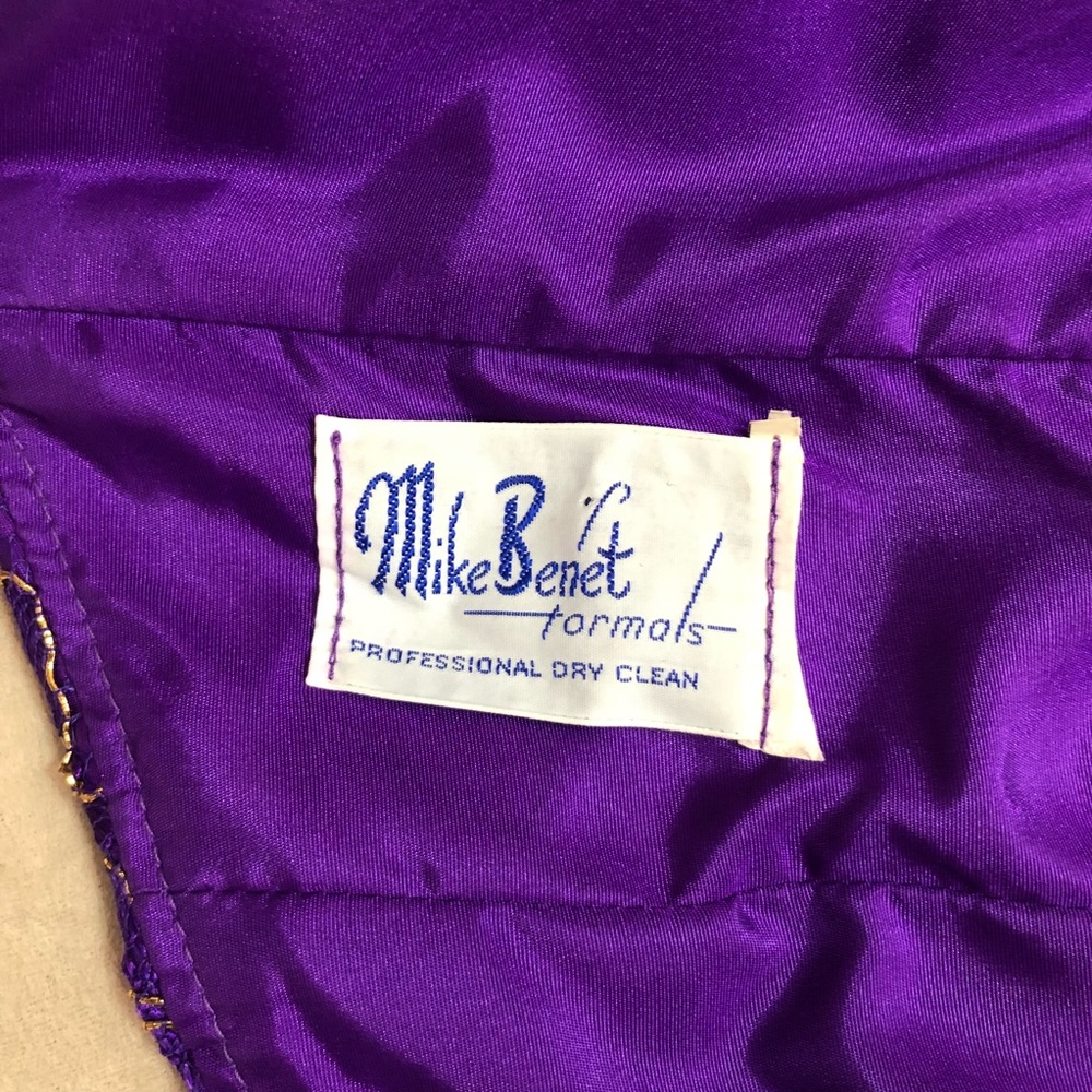 Vintage 80's Purple Strapless Formal Gown - Picture 5 of 7